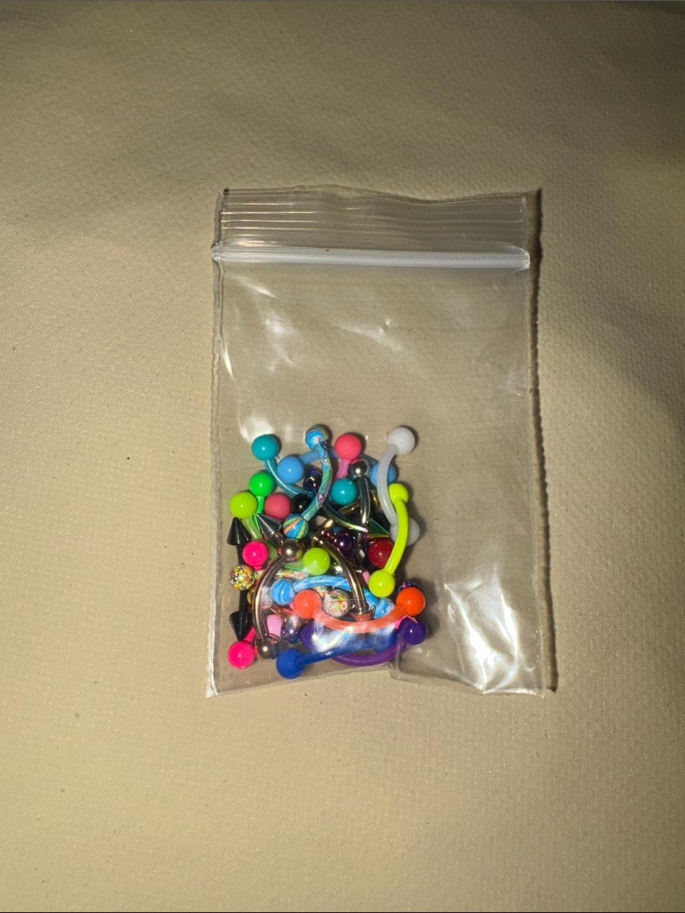 Assorted Neon Curved Barbell Belly Button Rings - Multi-Color